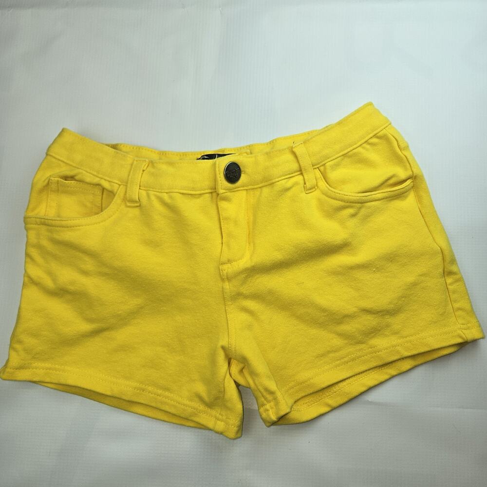 Sumba Vibrant Yellow Girls Stretch Denim Shorts, size 11/12,Branded Sumba Button